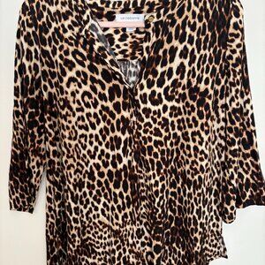 NWT LIZ CLAIBORNE leopard print blouse size M